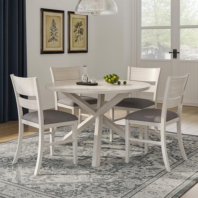 VECELO Peatuk 4-Piece Solid Wood Dining Table Set by Peatuk