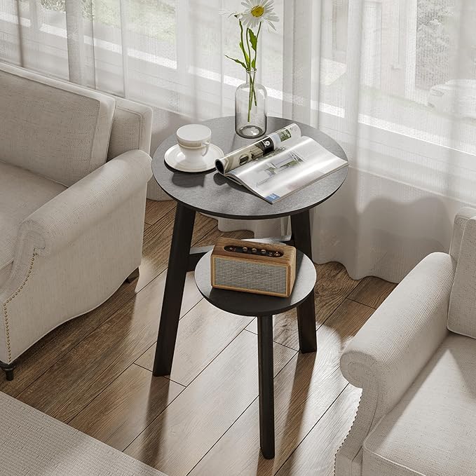 ChooChoo Round End Table for Small Spaces, Narrow Side Table, Accent Table - Image 4