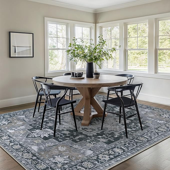 GENIMO 10x12 Area Rugs for Living Room, Machine Washable Non Slip Vintage Rugs - Image 2