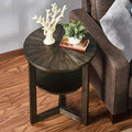 Small Round End Table, Rustic Side Table by MODERION-YourHomeSoulMate
