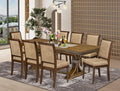 LECY9-AWA-28 9-Piece Dining Room Set Consists of a Dining Table and 8 Beige by LuxebyEastWestFurniture