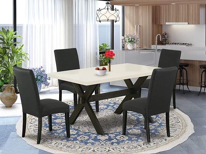 East West Furniture X626DR124-5 5 Piece Dining Room Furniture Set Includes a - Image 2