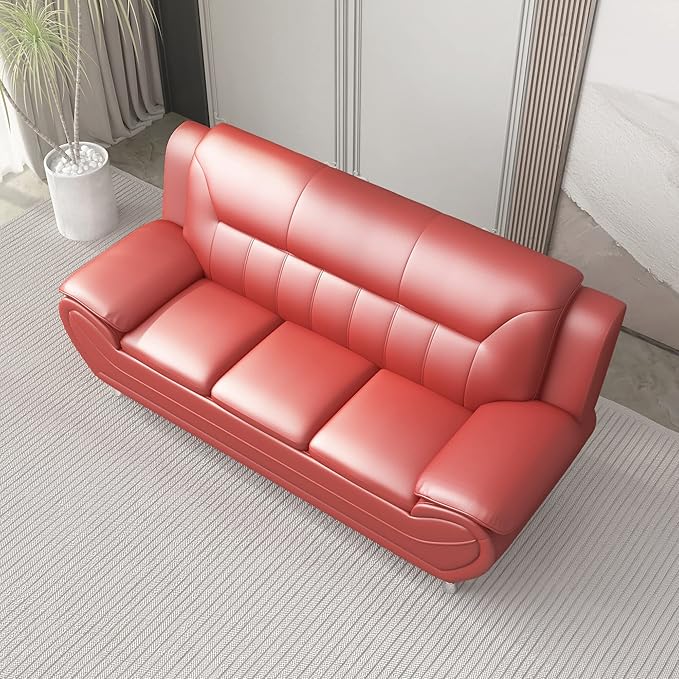 Container Furniture Direct Michael Modern Faux Leather Upholstered Stainless - Image 19