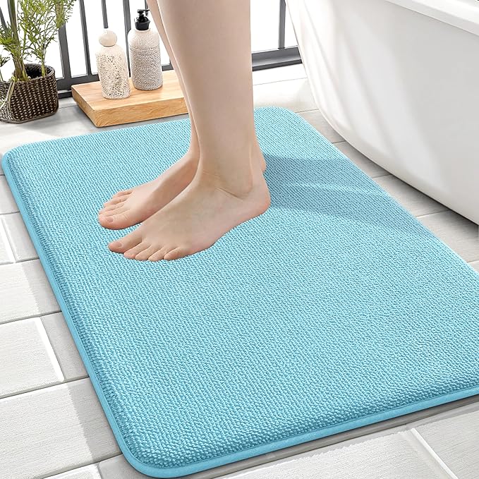 OLANLY Thick Memory Foam Bath Mat Rug 24x16, Extra Soft Absorbent Bathroom Rug by OLANLY