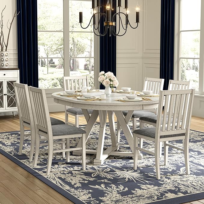 6-Piece Solid Wood Dining Table Set - Image 5