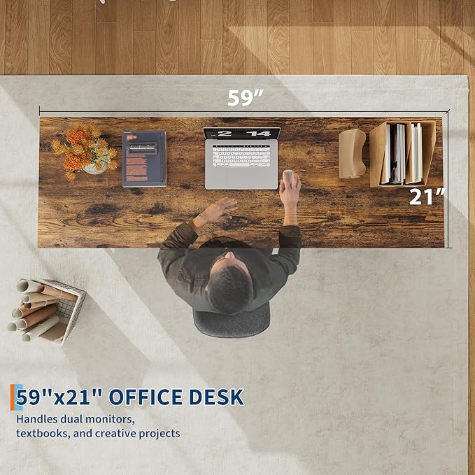 Garvee 59" Farmhouse Executive Desk, Home Office Desk - Image 3