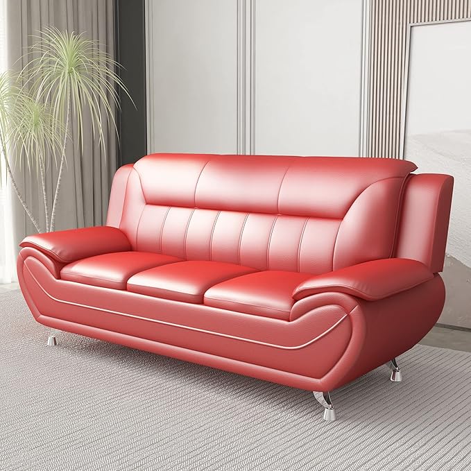Container Furniture Direct Michael Modern Faux Leather Upholstered Stainless - Image 11