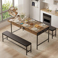VECELO 65" Dining Table Set for 4-6, 3-Piece Kitchen Set by VECELO
