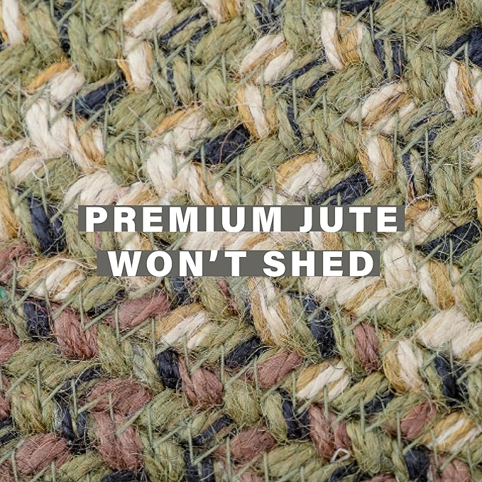 Homespice Pinecone Jute Braided Rug 20x30 – Country Style Braided Kitchen Rugs - Image 5