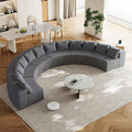 KEIKI Corduroy Curved Sectional Sofa, 6 Seater Symmetrical Modular Semi by Unknown