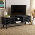 SAFAVIEH Averi TV Stand for up to 65" Flatscreen – Black, 2 Sliding Doors by SAFAVIEH