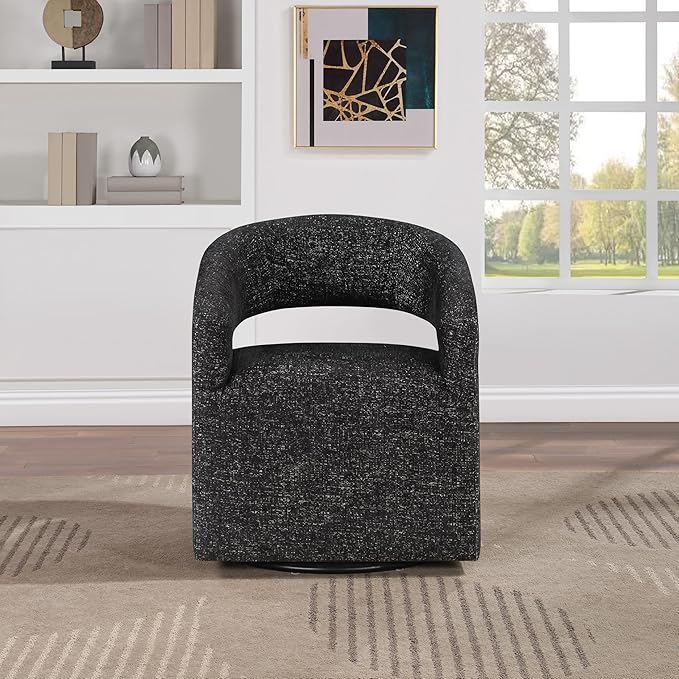 OSP Home Furnishings Devin Modern Upholstered Swivel Accent Barrel Chair - Image 8