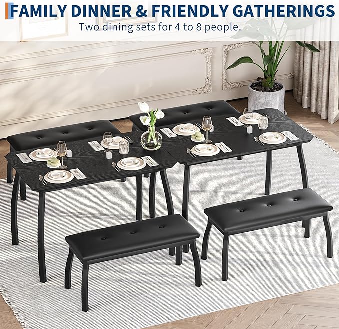 GAOMON Dining Table Set for 4, Metal Frame Kitchen Table Set - Image 7