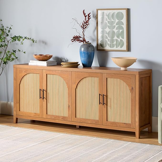 Walker Edison Sasha 4-Door Reeded Sideboard Buffet - Image 7