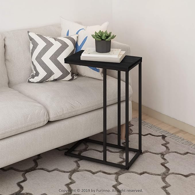 Furinno Camnus Modern Living C Shaped Sofa Side Table, 9.8 in x 17.9 in x 25 in - Image 2