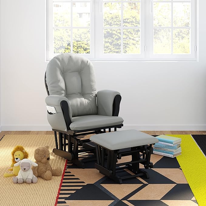 Storkcraft Premium Hoop Glider & Ottoman — GREENGUARD Gold Certified, Wood - Image 2