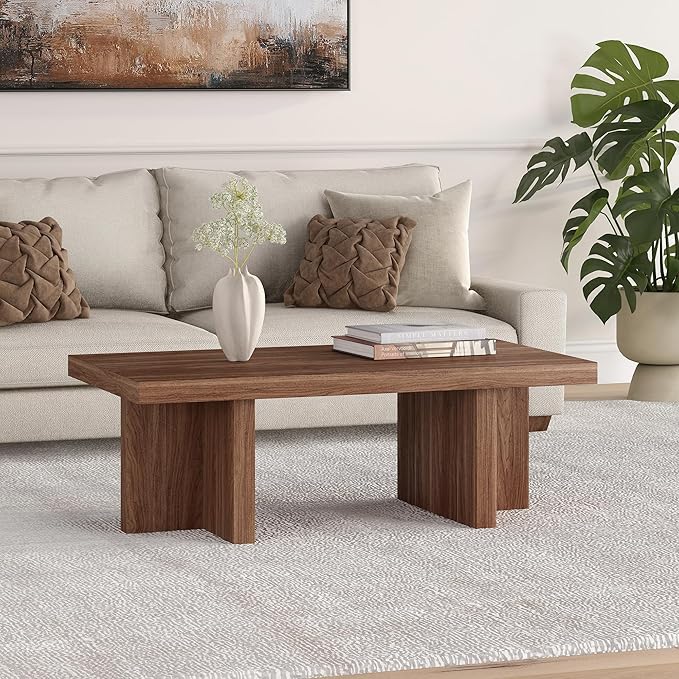 Henn&Hart 44" Rectangular Low-Profile Wood Coffee Table - Image 2