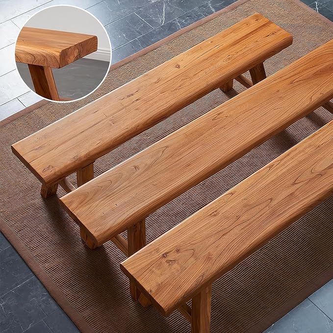 Farmhouse Wood Bench Indoor - Image 4