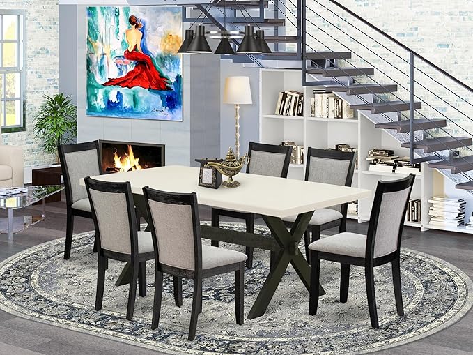 East West Furniture X627MZ606-7 7 Piece Kitchen Table Set Consist of a - Image 2