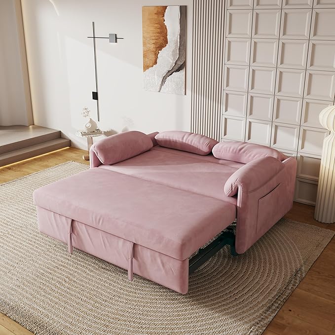 ERYE 3 in 1 Loveseat Sofa Convertible Sleeper Sofabed, Functional Recliner - Image 5