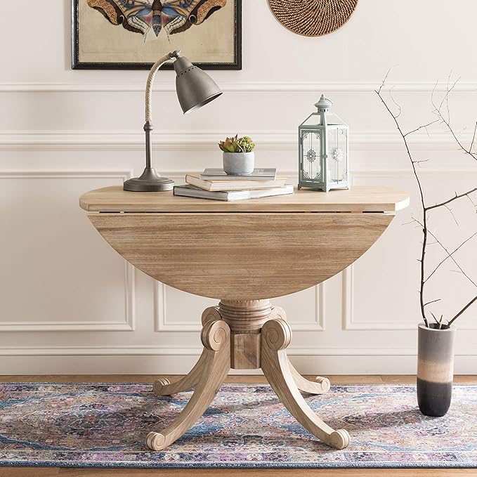 Safavieh Home Forest Traditional Rustic Natural Drop Leaf Dining Table - Image 4