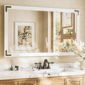 TETOTE 48 x 30 White Wood Mirror by TETOTE