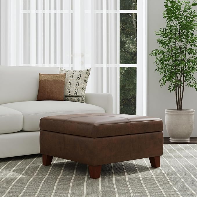 HomePop Home Decor |K2380-E910 | Luxury Large Faux Leather Square Storage - Image 2
