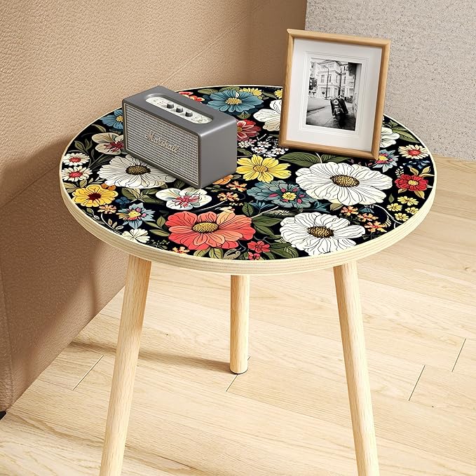 Mandala Round End Table, Small Side Table - Image 6