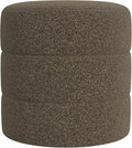 HomePop Upholstered Round Ottoman Home Décor | Round Pouf Foot Rest – Dark by HomePop