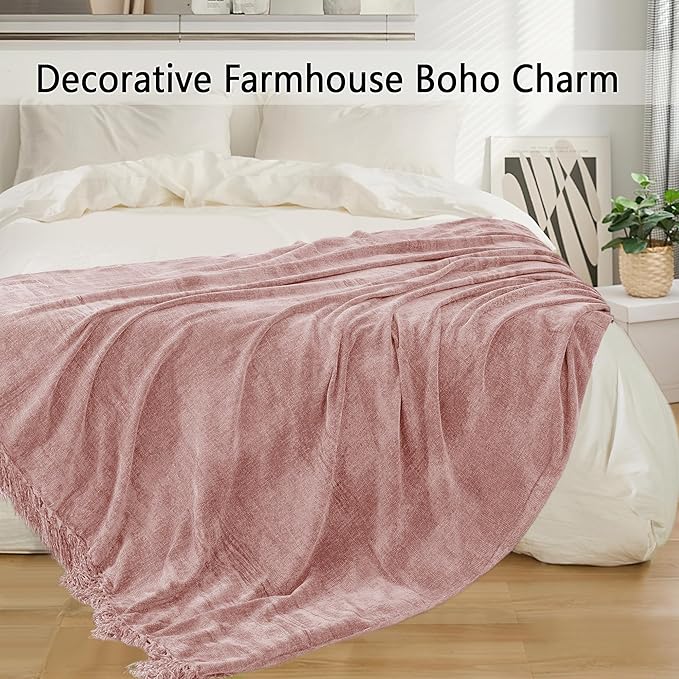 Chenille Throw Blanket for Couch 60"X 80" Twin, Soft Cozy Throws - Image 5