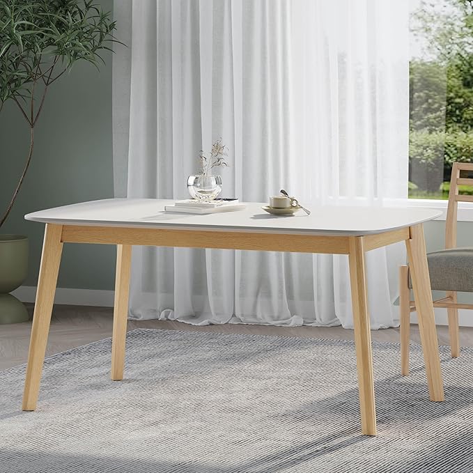 Merax 5-Piece Dining Set, Solild Wood Table & Chairs - Image 6