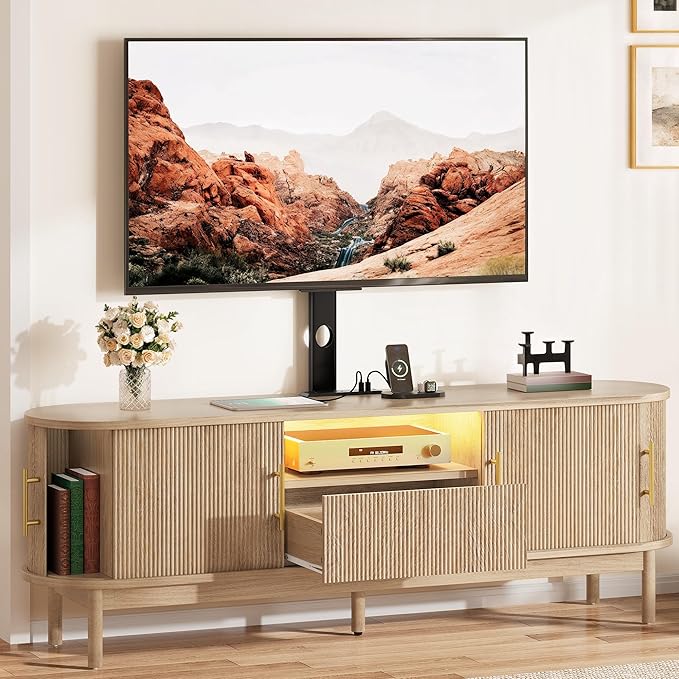 YITAHOME Fluted TV Stands for Living Room by YITAHOME