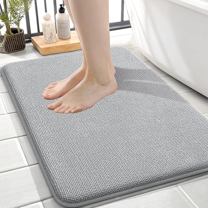 OLANLY Thick Memory Foam Bath Mat Rug 24x16, Extra Soft Absorbent Bathroom Rug by OLANLY