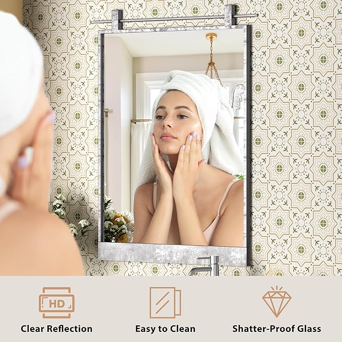 16x24 Inch Rectangle Bathroom Vanity Mirror - Image 3