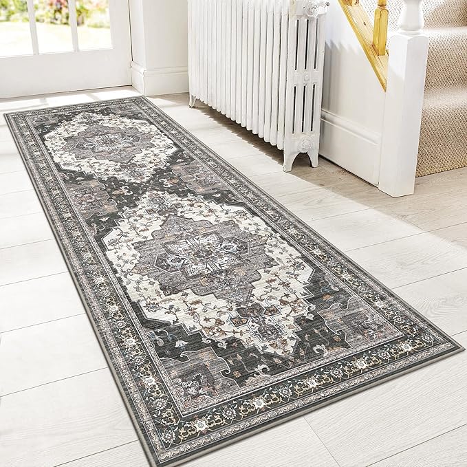 GENIMO 2X5 Hallway Runner Rug, Machine Washable Non Slip Vintage Floral by GENIMO