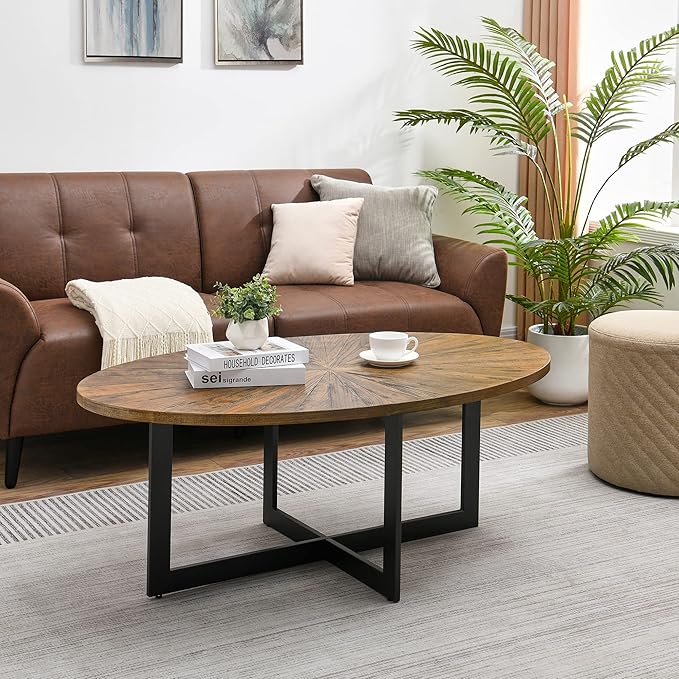 Solid Wood Oval Coffee Table - Image 3