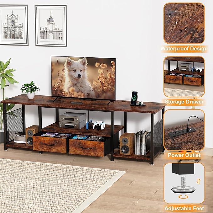TV Stand with Drawers and Power Outlets - Image 2
