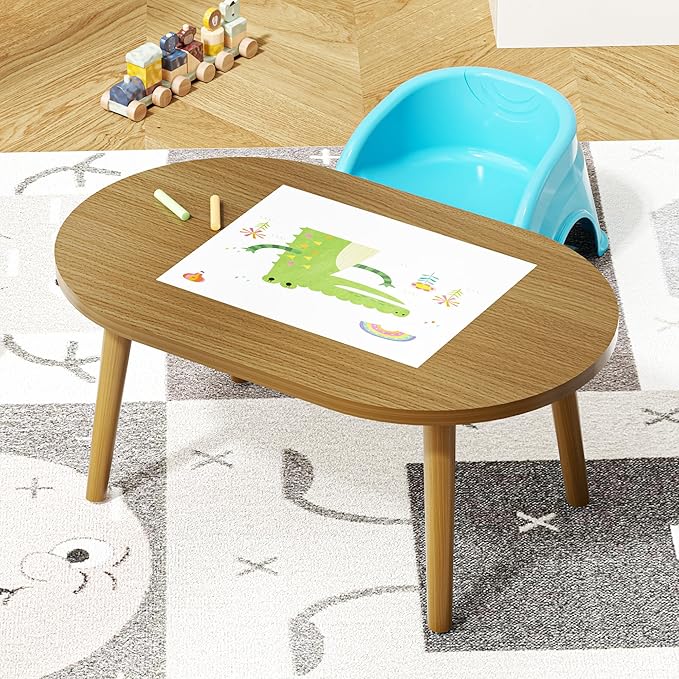 Small Coffee Table for Small Space, Low Table, Floor Table Desk for Sitting on - Image 2
