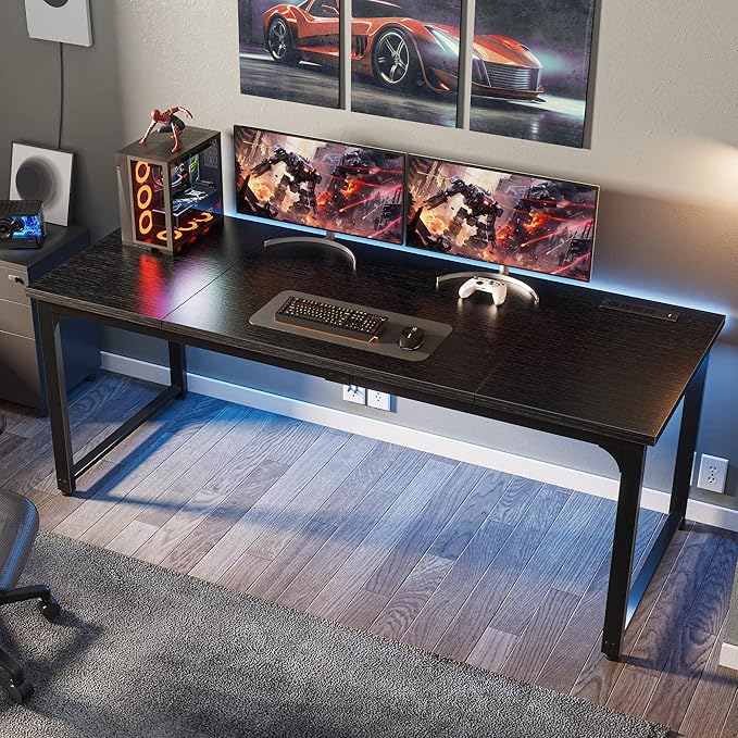 Huuger 63 x 24 inch Desk with Power Outlets & USB-C, Deeper & Thicker Desktop - Image 8