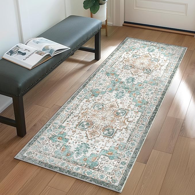 GENIMO 2x7 Runner Rugs for Hallway, Machine Washable Non Slip Vintage Rugs by GENIMO
