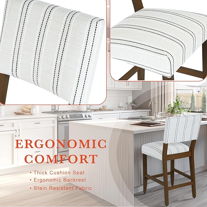 HomePop 24" Open Back Counter Stool|HomePop Home Décor|Fabric Chairs - Image 4