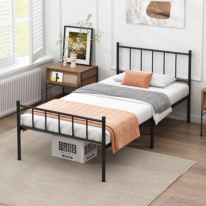 Twin XL Bed Frame-Classic Metal Platform Bed Frame, Mattress Foundation - Image 3