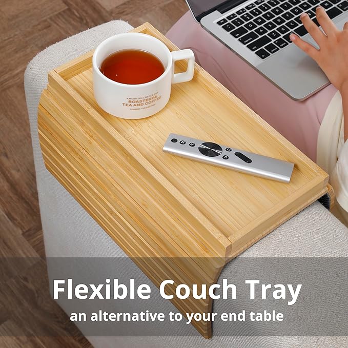 DETOR Couch Arm Tray, Foldable Sofa TV Tray - Image 9