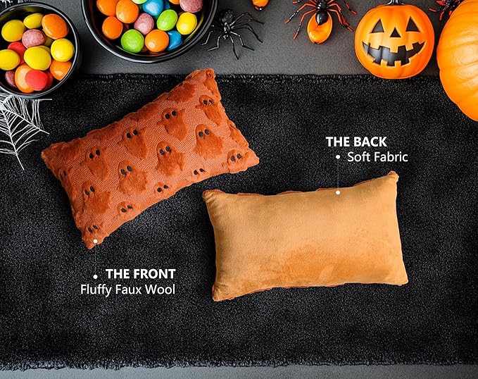 4TH Emotion Halloween Ghost Decorative Lumbar Pillow Covers 12x20 Set of 2 - Image 5