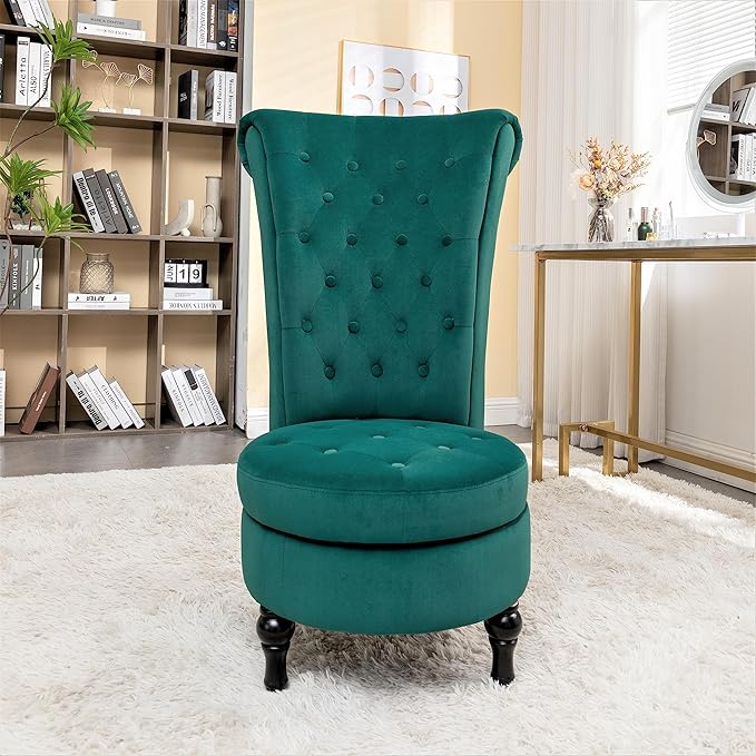 Container Furniture Direct Royal High-Back Velvet Accent Chair - Image 10