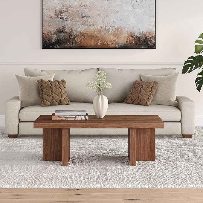 Henn&Hart 44" Rectangular Low-Profile Wood Coffee Table - Image 4