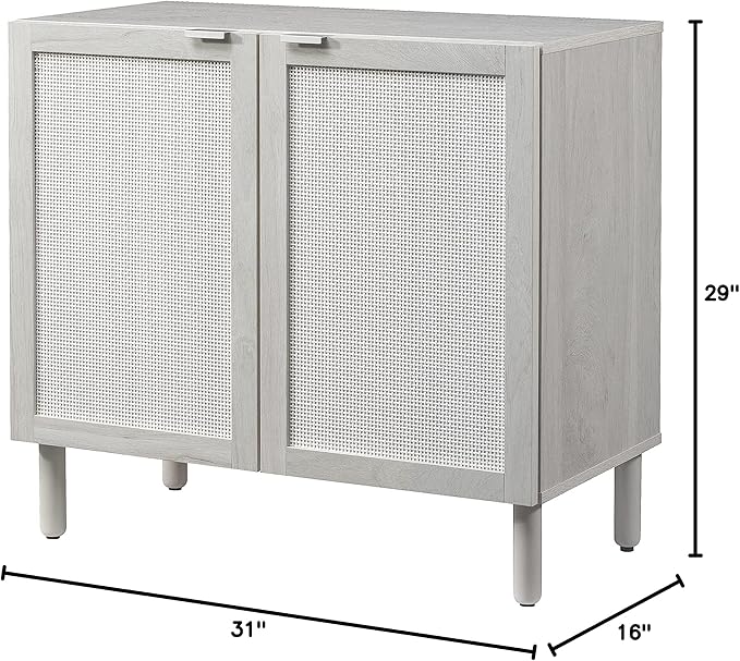 Sango Orre 2-Door Cabinet, Modern White Storage Cabinet - Image 2