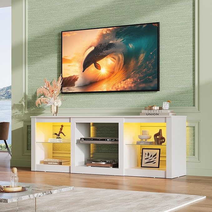 WLIVE LED TV Stand for 65 Inch TV, Modern Entertainment Center - Image 2