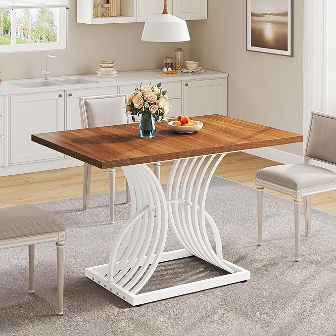 DWVO Modern Dining Table for 4 People 47 Inch Rectangular Kitchen Table by DWVO