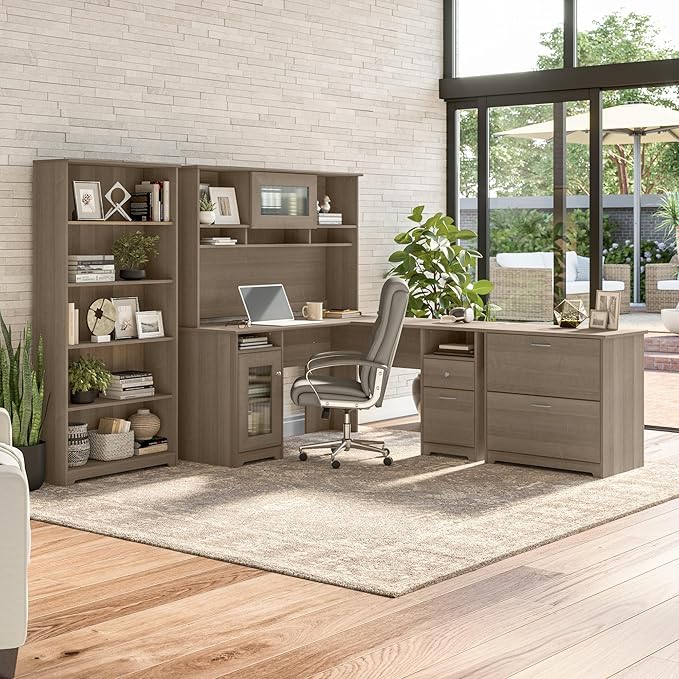Bush Furniture Cabot 2 Drawer Lateral File Cabinet in Ash Gray, Home Office - Image 4